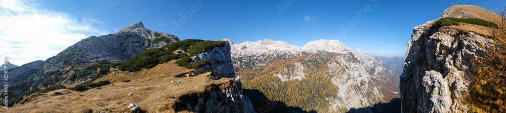 Triglav autumn panorama in Slovenia