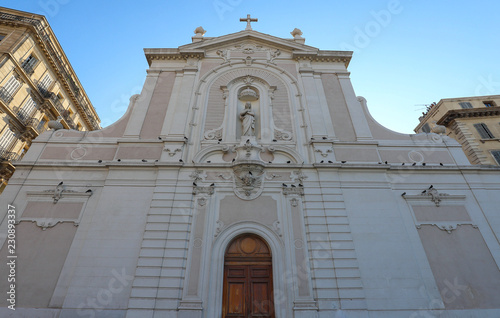 The frontage of the ancient church Saint Ferreol ,Marseille , South France photo