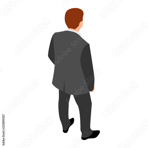 Back of businessman icon. Isometric of back of businessman vector icon for web design isolated on white background