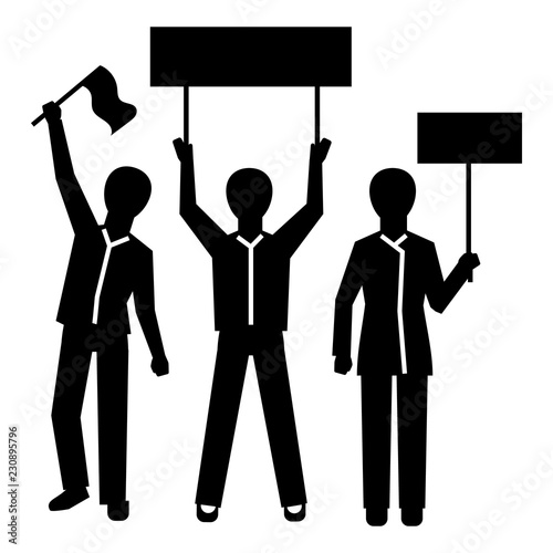 People group demonstration icon. Simple illustration of people group demonstration vector icon for web design isolated on white background