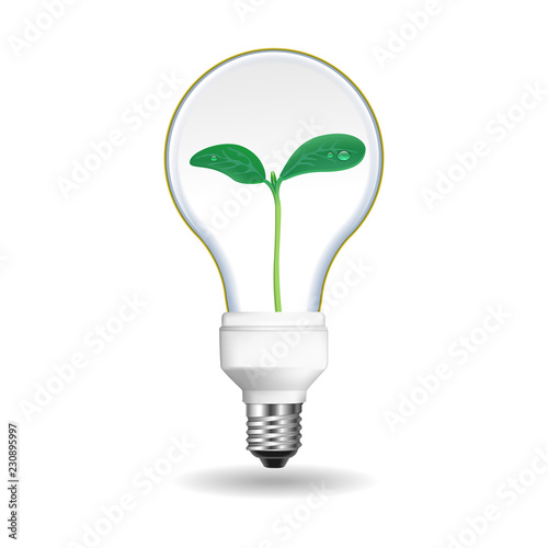 Wallpaper Mural Save energy bulb icon. Realistic illustration of save energy bulb vector icon for web design isolated on white background Torontodigital.ca