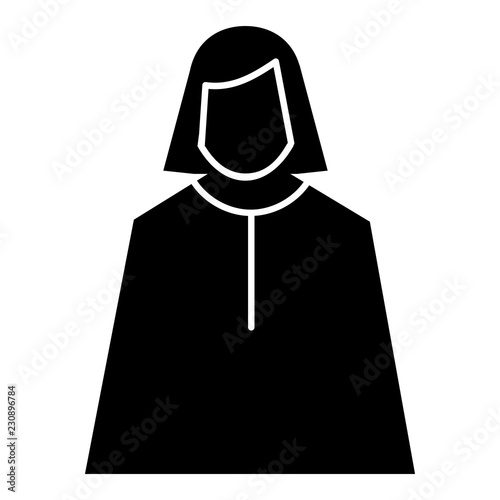 Female judge icon. Simple illustration of female judge vector icon for web design isolated on white background