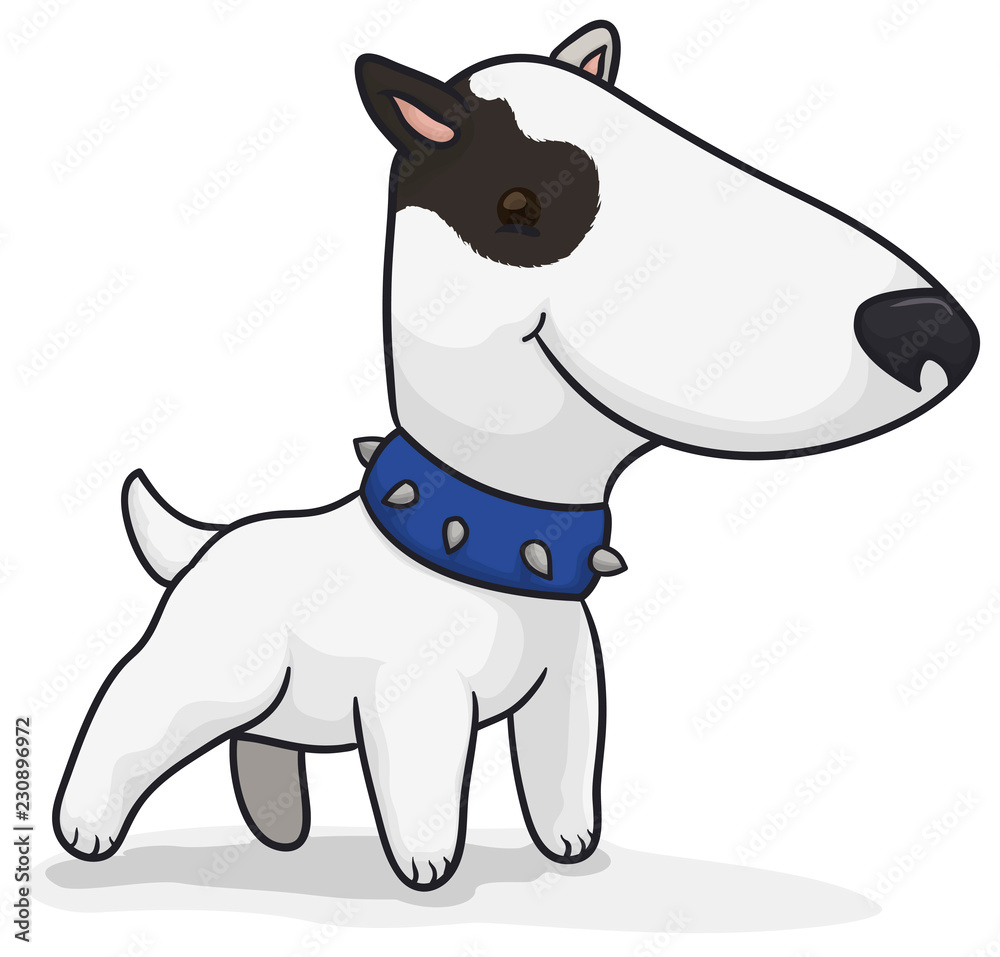 Happy Bull Terrier Posing for a Picture, Vector Illustration Happy Bull Terrier Posing for a Picture, Vector Illustration