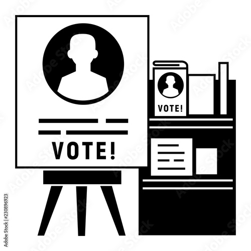 Candidate election stand icon. Simple illustration of candidate election stand vector icon for web design isolated on white background
