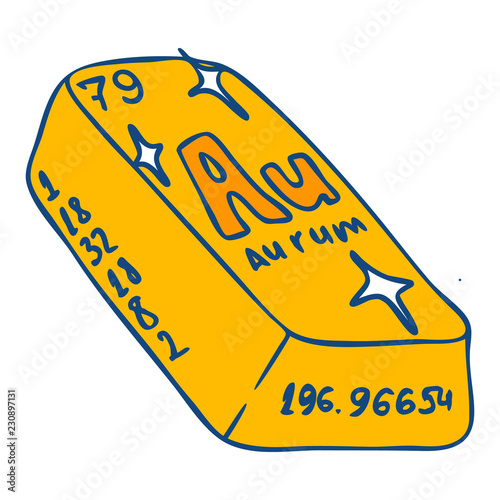 Aurum bar icon. Hand drawn illustration of aurum bar vector icon for web design