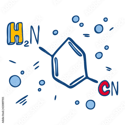 Cyanamide formula icon. Hand drawn illustration of cyanamide formula vector icon for web design