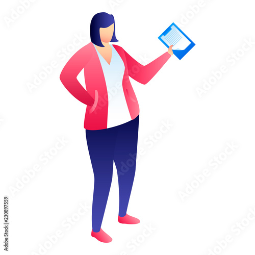 Woman manager icon. Isometric of woman manager vector icon for web design isolated on white background