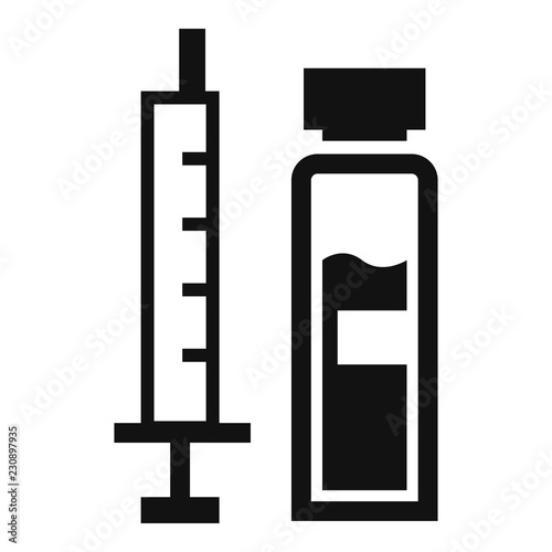 Insuline syringe icon. Simple illustration of insuline syringe vector icon for web design isolated on white background