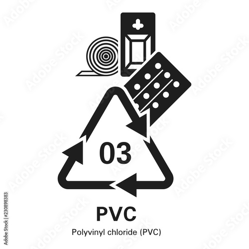 Polyvinyl chloride icon. Simple illustration of polyvinyl chloride vector icon for web design isolated on white background