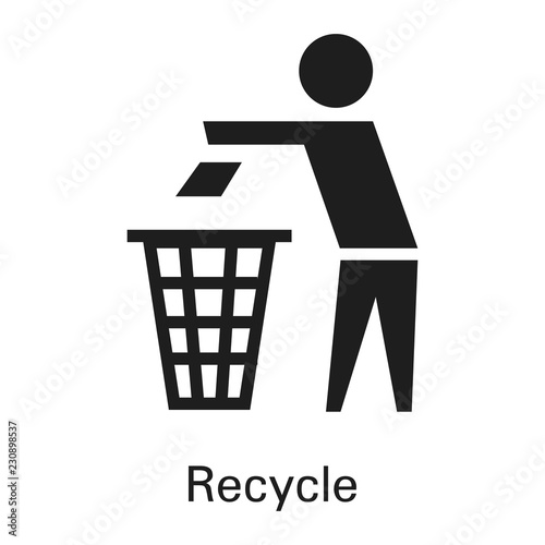 Recycle trash bin icon. Simple illustration of recycle trash bin vector icon for web design isolated on white background