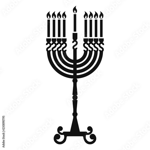 Hanukkah candle stand icon. Simple illustration of hanukkah candle stand vector icon for web design isolated on white background