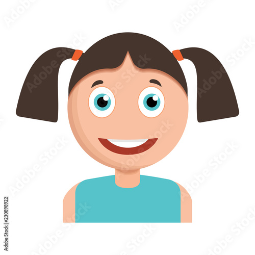 Smiling girl icon. Cartoon of smiling girl vector icon for web design isolated on white background