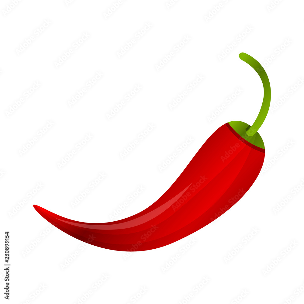 Red chilli pepper icon. Cartoon of red chilli pepper vector icon for web design isolated on white background Red chilli pepper icon. Cartoon of red chilli pepper vector icon for web design isolated on white background