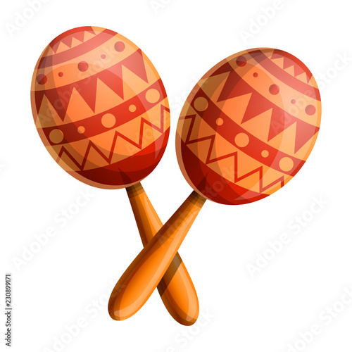Maracas mexican icon. Cartoon of maracas mexican vector icon for web design isolated on white background
