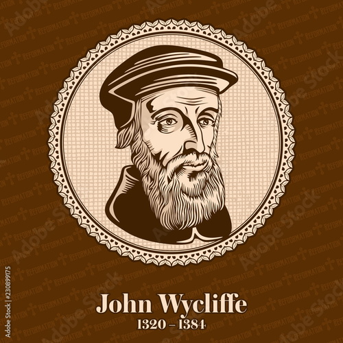 John Wycliffe (1320 – 1384) was an English scholastic philosopher, theologian, Biblical translator, reformer, English priest, and a seminary professor at the University of Oxford. Christian figure. photo