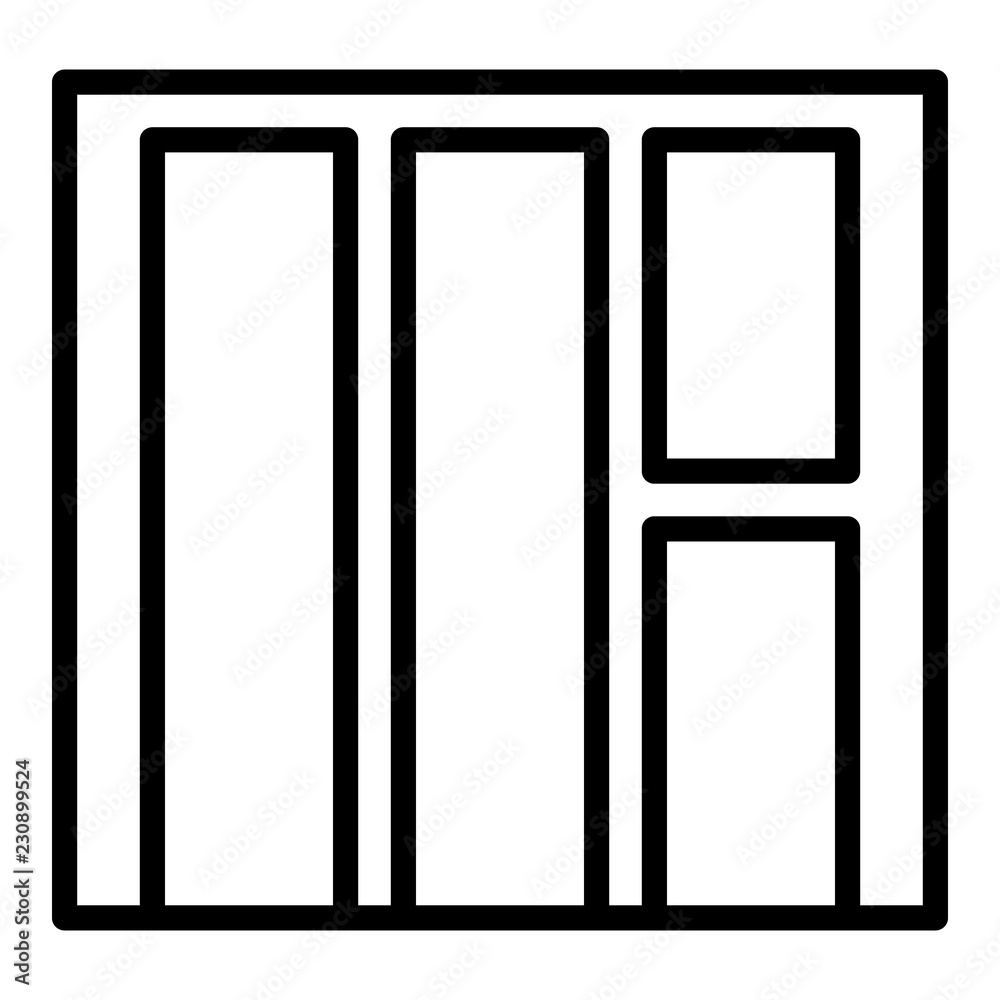 Construction window icon. Outline illustration of construction window vector icon for web design isolated on white background Construction window icon. Outline illustration of construction window vector icon for web design isolated on white background