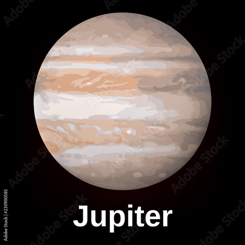 Jupiter planet icon. Realistic illustration of jupiter planet vector icon for web design