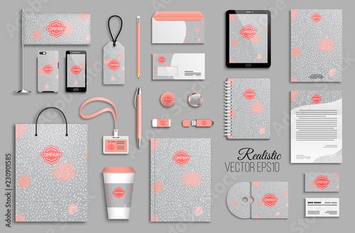 Corporate identity template set with funky hand drawn brushstrokes and doodles