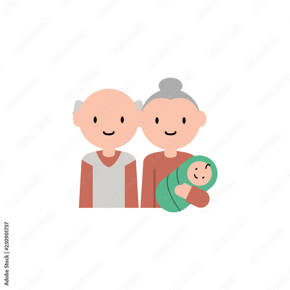baby, grandparents cartoon icon. Element of family cartoon icon for mobile  concept and web apps. Detailed baby, grandparents icon can be used for web  and mobile Stock Vector | Adobe Stock