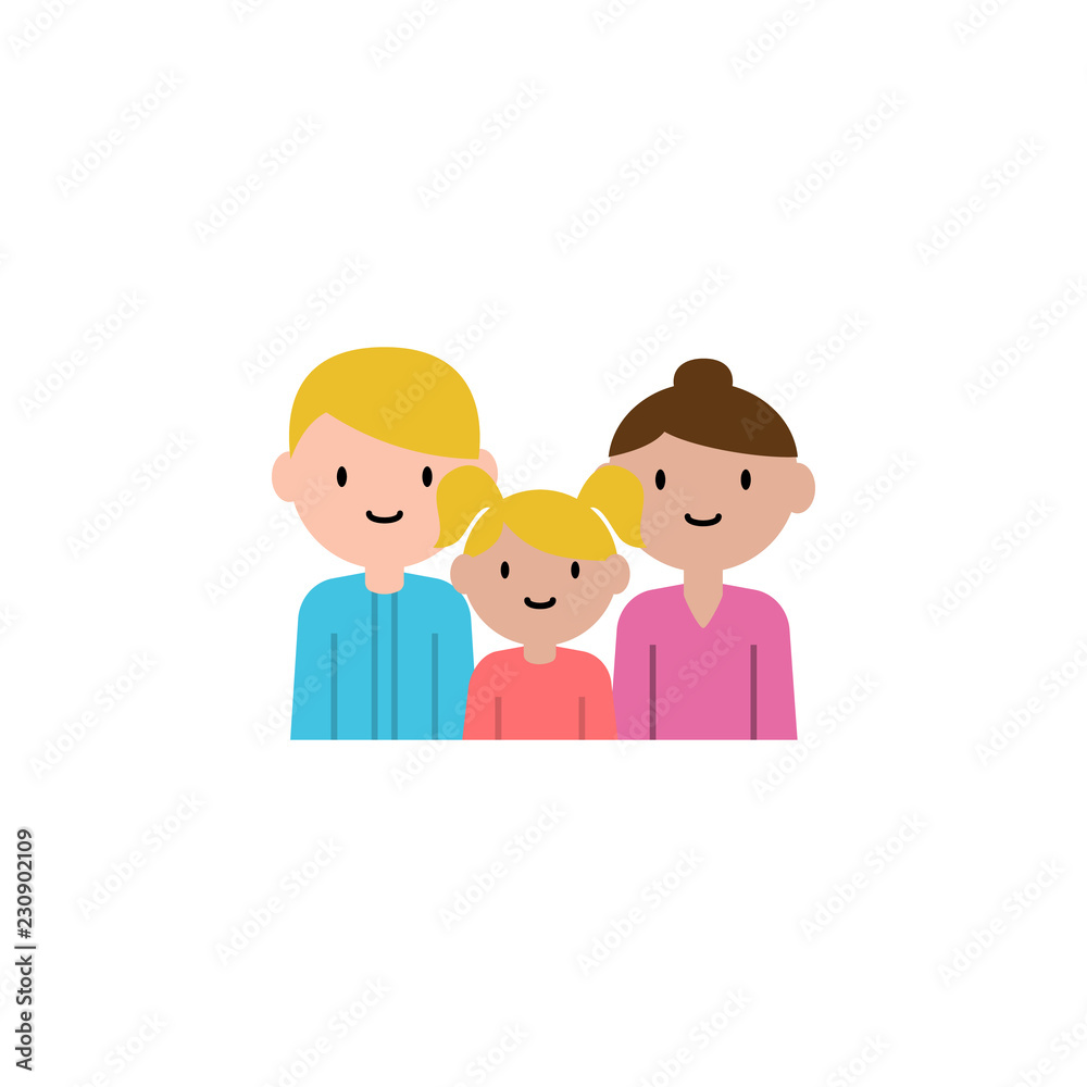 mother, father, daughter cartoon icon. Element of family cartoon icon for  mobile concept and web apps. Detailed mother, father, daughter icon can be  used for web and mobile Stock Vector | Adobe