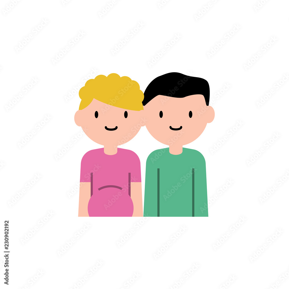 pregnant woman, father cartoon icon. Element of family cartoon icon for mobile concept and web apps. Detailed pregnant woman, father icon can be used for web and mobile