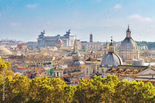 view of skyline of Rome city at day, Italy