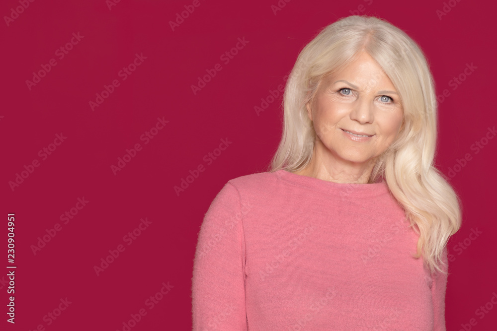 Portrait of smiling senior woman. Portrait of smiling senior woman.