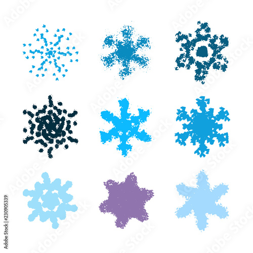 Chunky Marker Snowflakes Set