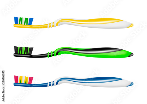 Toothbrush for the oral cavity on a white background.Toothbrush in vector.Illustration of a toothbrush.