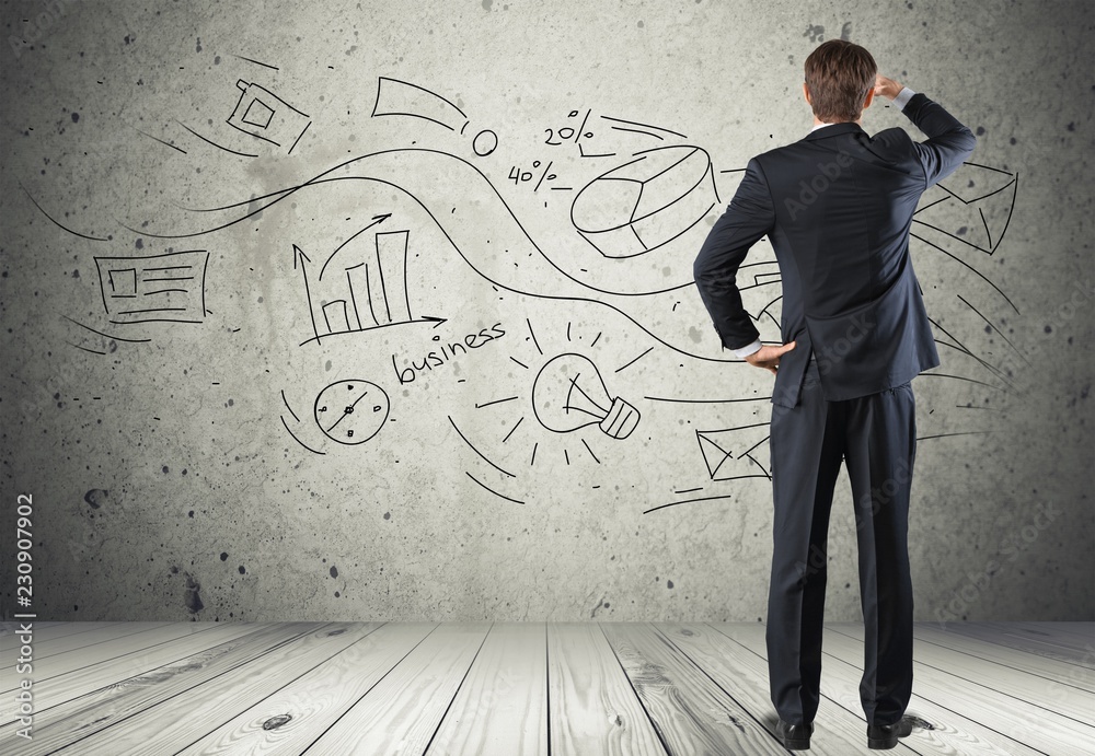 Back view image of young businessman standing Back view image of young businessman standing