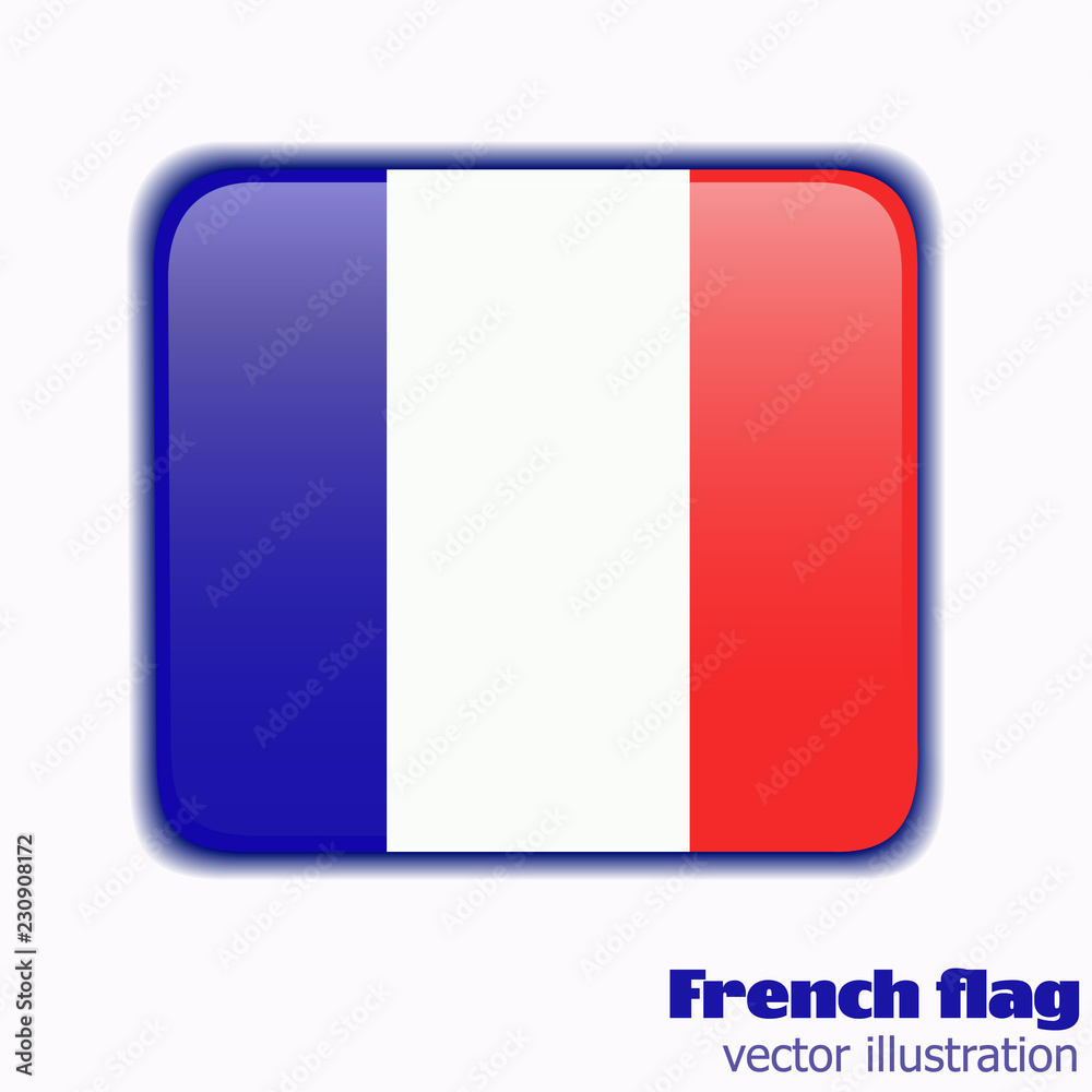 Button with flag of France. Vector. Button with flag of France. Vector.