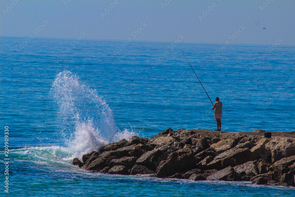 fishing in sea