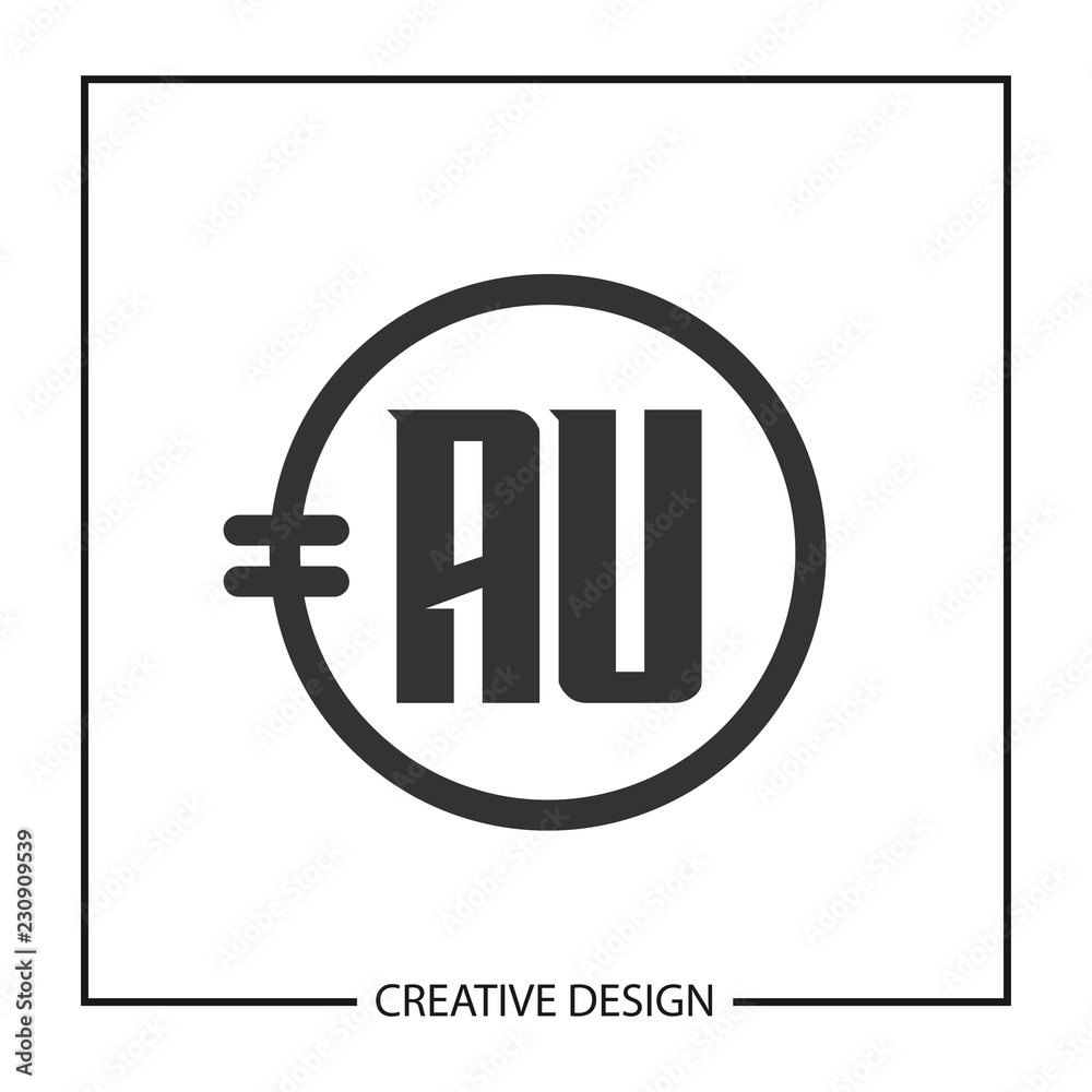 Initial Letter AU Logo Template Design Vector Illustration Initial Letter AU Logo Template Design Vector Illustration