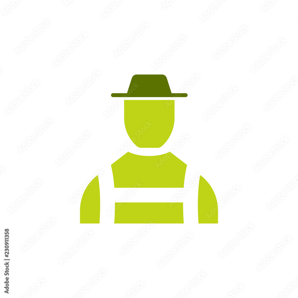 farmer, man, garden icon. Element of agriculture gardening icon for mobile concept and web apps. Green farmer, man, garden icon can be used for web and mobile