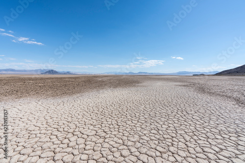 Dry desert lake in the Mojave National Preserve near Zzyzx California. 