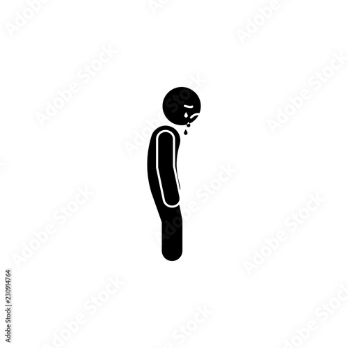 cry, child icon. Element of child icon for mobile concept and web apps. Glyph cry, child icon can be used for web and mobile
