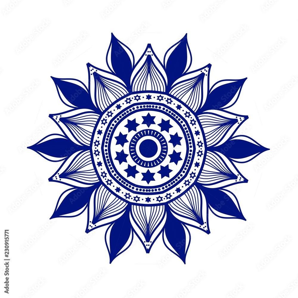 Indigo artistic mandala graphic design. Indigo artistic mandala graphic design.