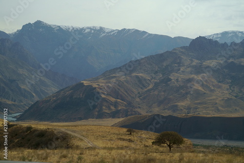 Pamir, Pamir Mountains, Pyanzh River, snowy peaks, Asia, Badakhshan photo