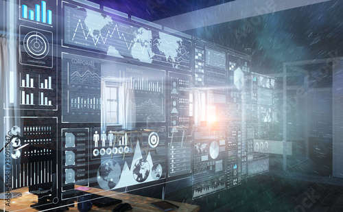 Wallpaper Mural Modern technologies for business. Mixed media Torontodigital.ca