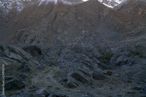 remains of a tank in the mountains of Afghanistan