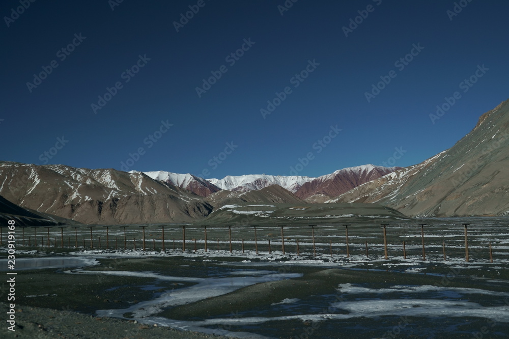 Pamir, Pamir Mountains, Pyanzh River, snowy peaks, Asia, Badakhshan