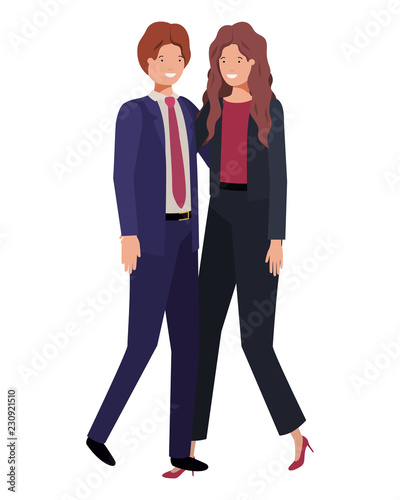 Wallpaper Mural young couple of business avatar character Torontodigital.ca