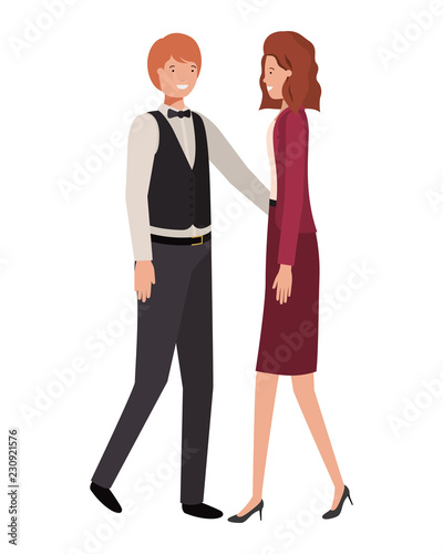 Wallpaper Mural young couple of business avatar character Torontodigital.ca