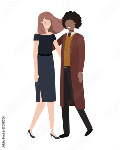 Wallpaper Mural young couple of business avatar character Torontodigital.ca