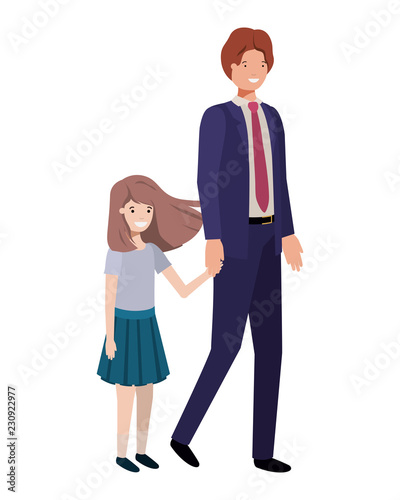 Wallpaper Mural father and daughter avatar character Torontodigital.ca