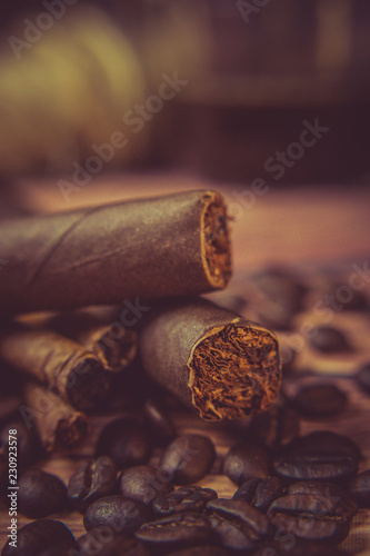 cigar and coffee