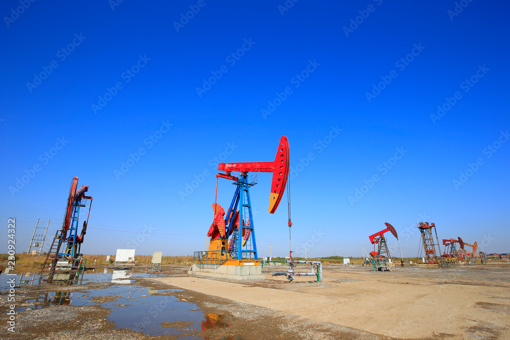Fototapeta premium The oil pump, industrial equipment