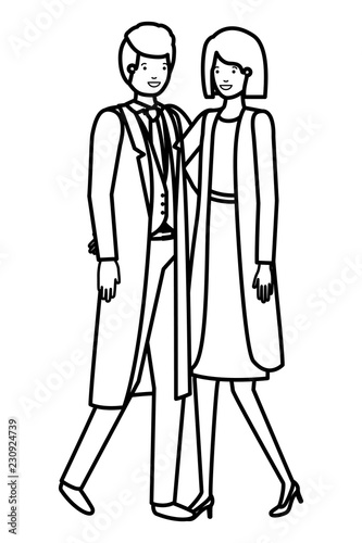Wallpaper Mural young couple of business avatar character Torontodigital.ca