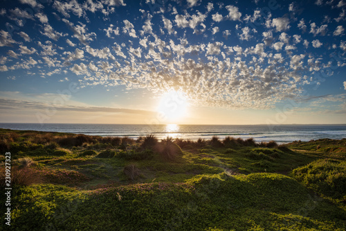 Cape Woolamai beach at sunset; Phillip Island, Victoria, Australia