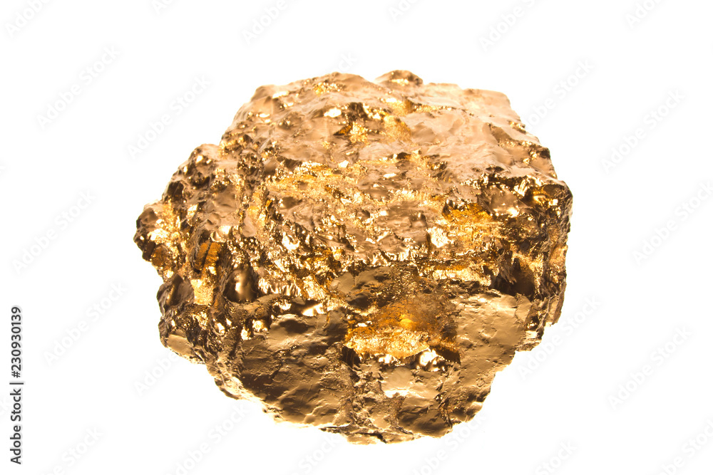 golden stone isolated on white background golden stone isolated on white background